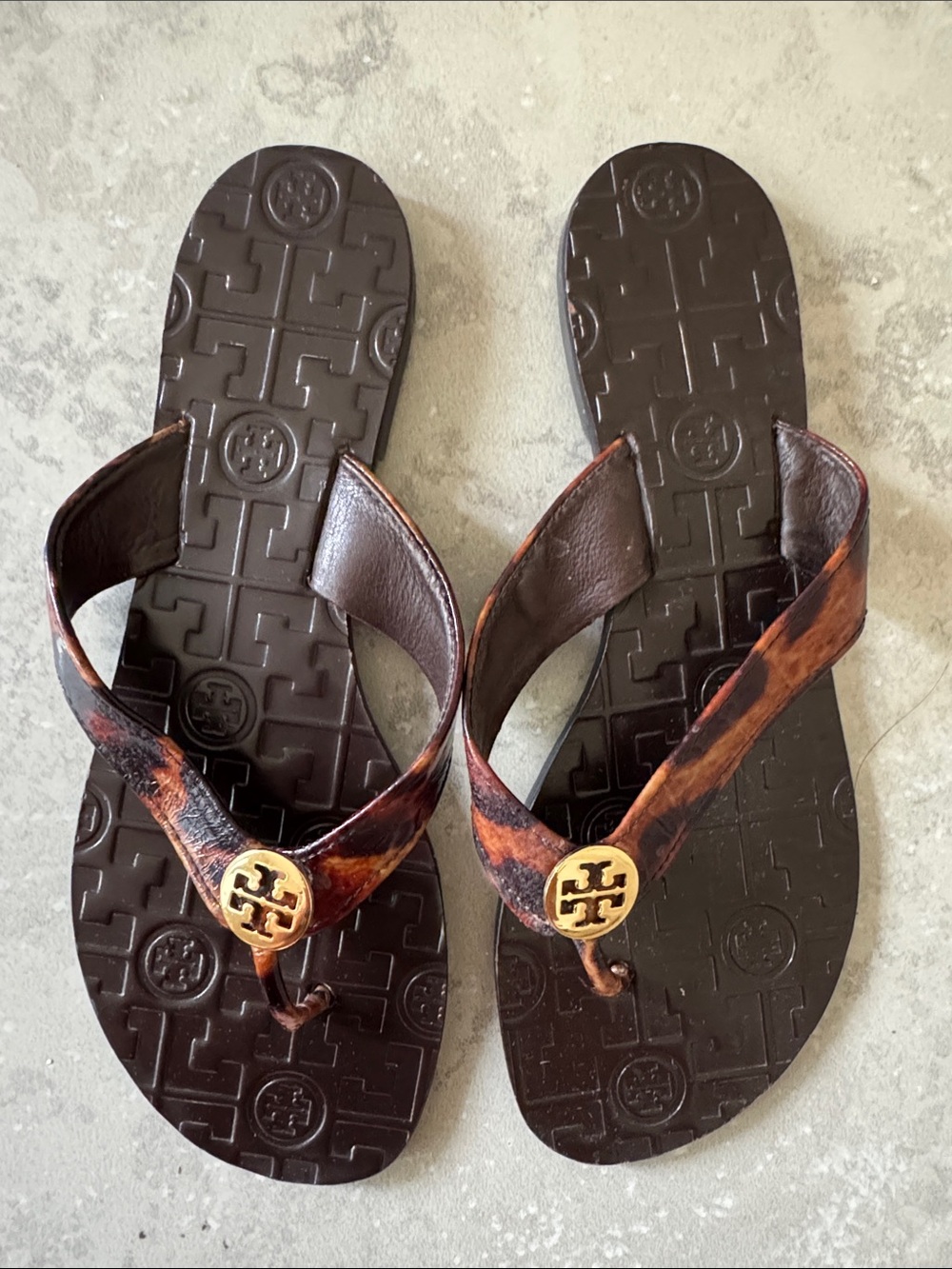Tory Burch Thora Thong Sandal Leopard Print Size 7